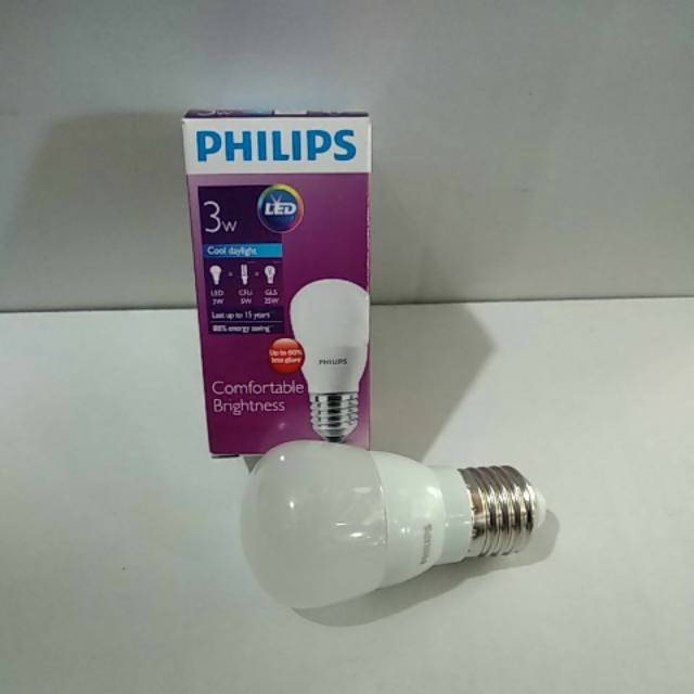 lampu philips led bulb 3w