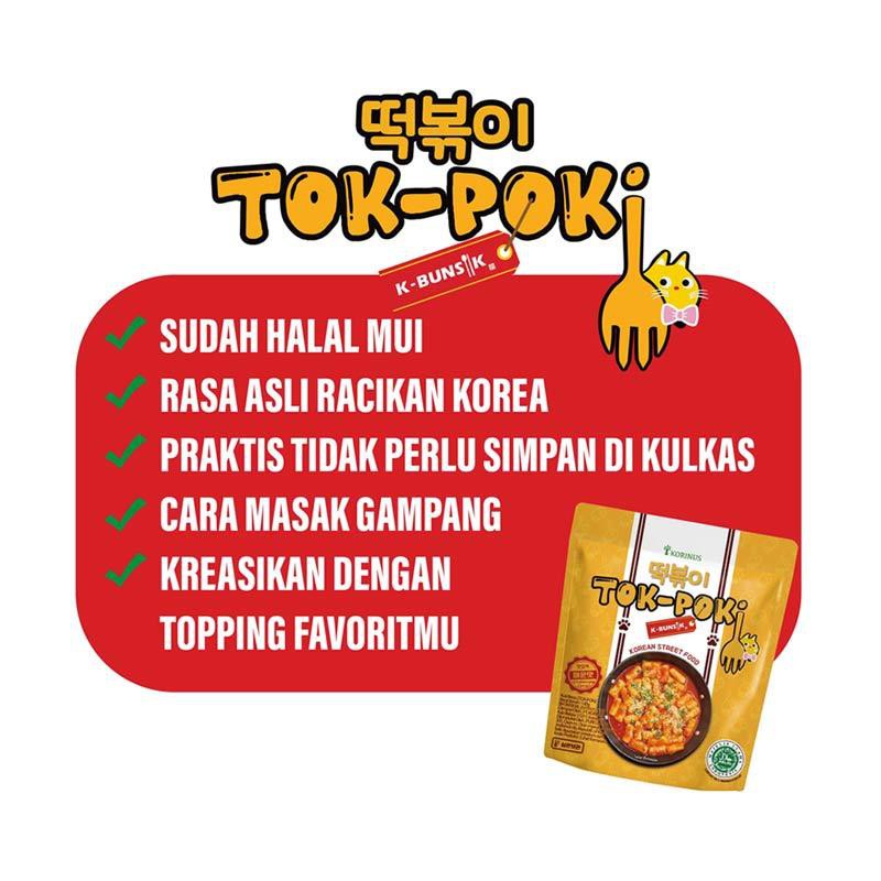 

Tok Poki Tteokbokki / Rice Cake / Tteok / Kue Beras Import Korea Instant Halal K-Bunsink 140G