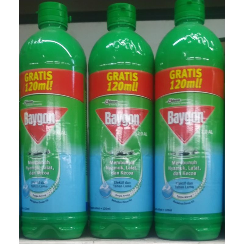 baygon obat nyamuk cair 600ml + 120ml / isi ulang baygon obat nyamuk cair 600ml + 120ml