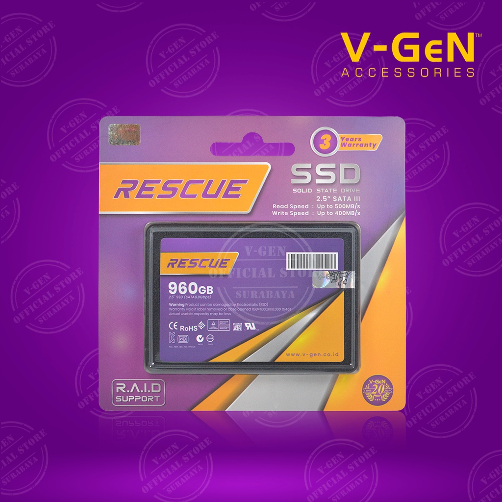 SSD V-GeN Rescue 960GB SATA 3 Solid State Drive 2.5&quot; Inch VGEN