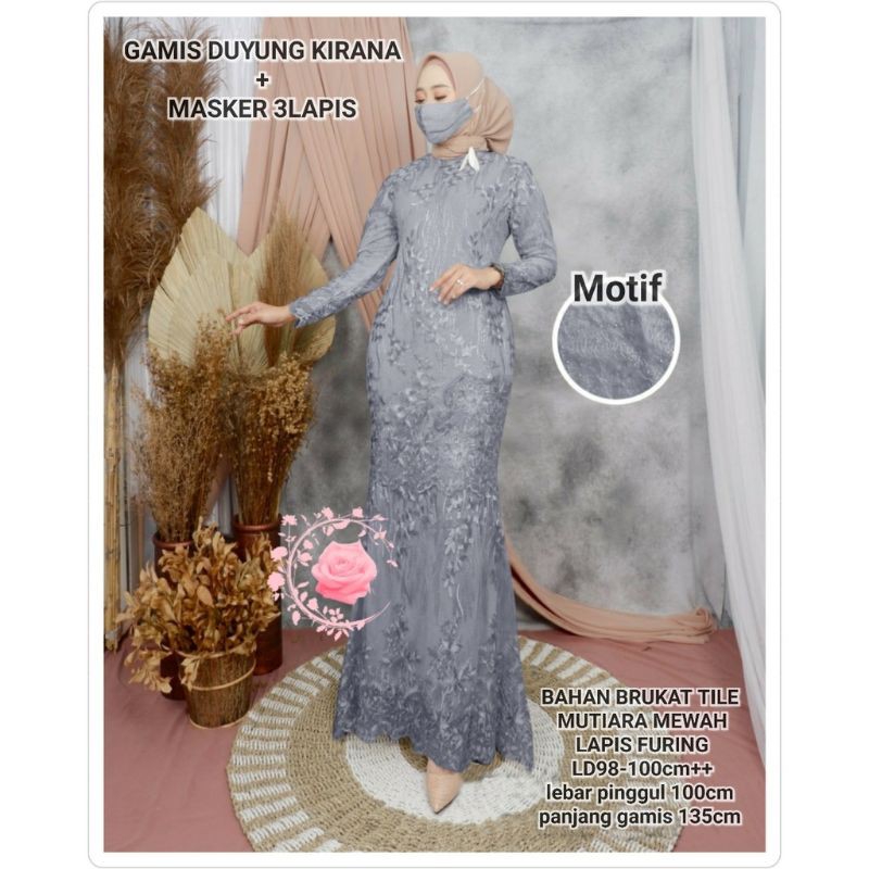 KIRANA MAXI MERMAID BROKAT | MAXY DRESS DUYUNG BRUKAT TERBARU | GAUN PESTA PANJANG | GAMIS MUSLIM