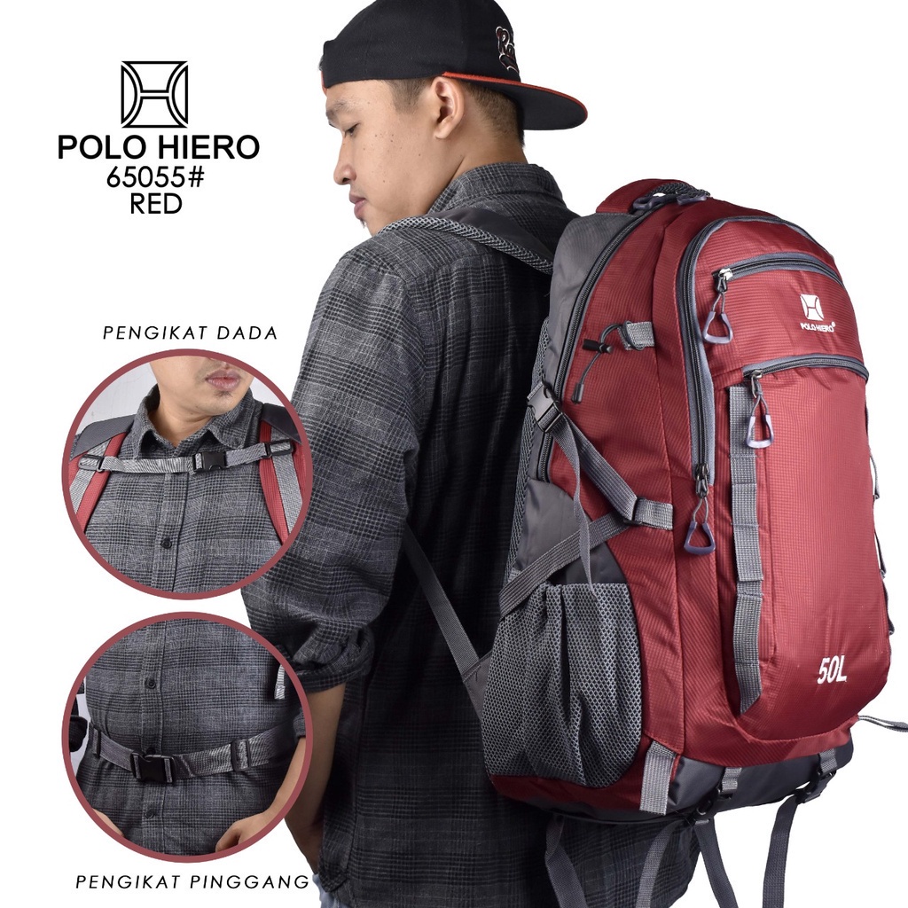 (RF) Tas Outdoor Backpack Gunung Polo Hiero 65055 -50 Liter Tas Camping - Climbing Backpack