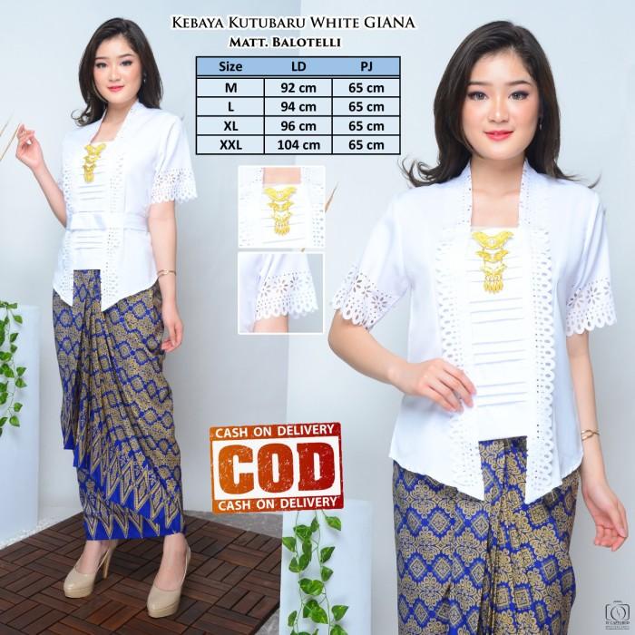 Abay | Atasan Kebaya Kutu Baru Modern Lengan Pendek Putih Cerah / Kebaya Akad
