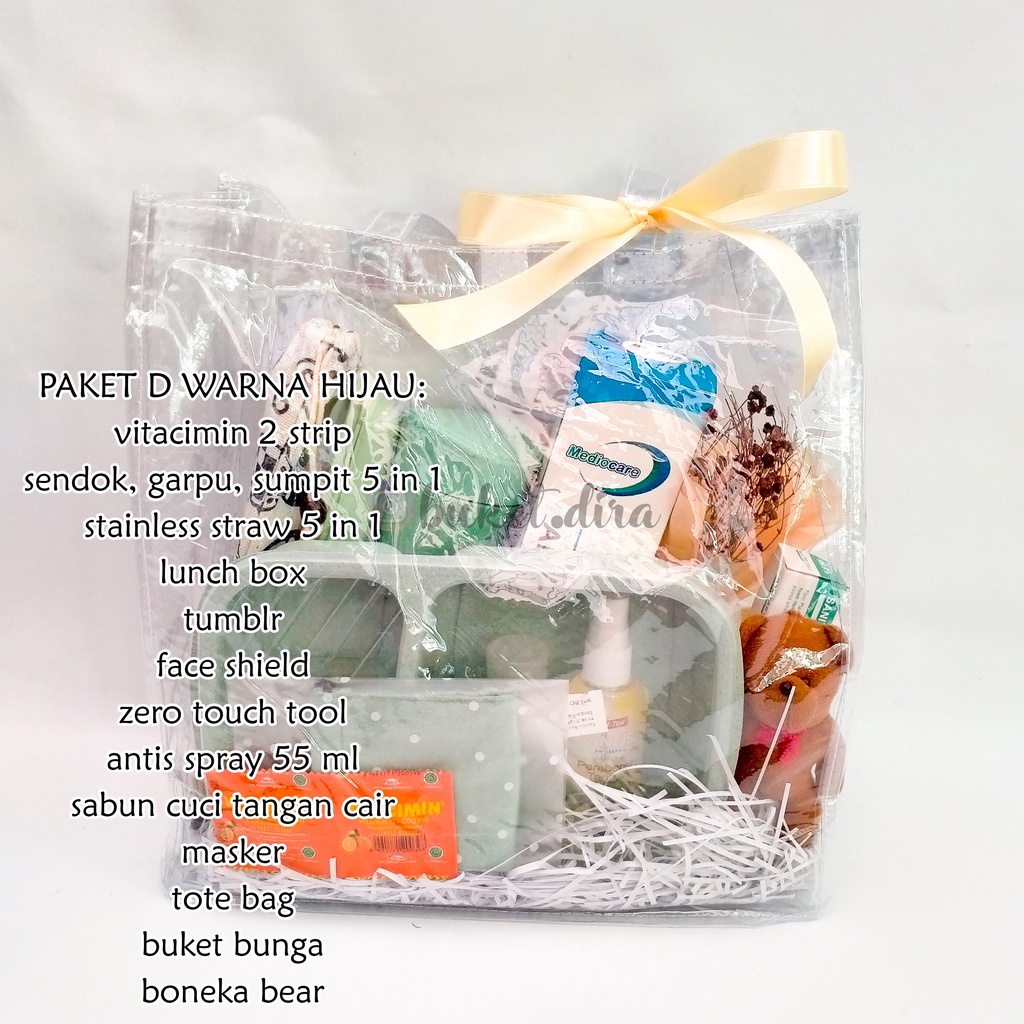 box or tote bag of happiness - paket isoman new normal kit series hampers free k.ucapan+bubble wrap