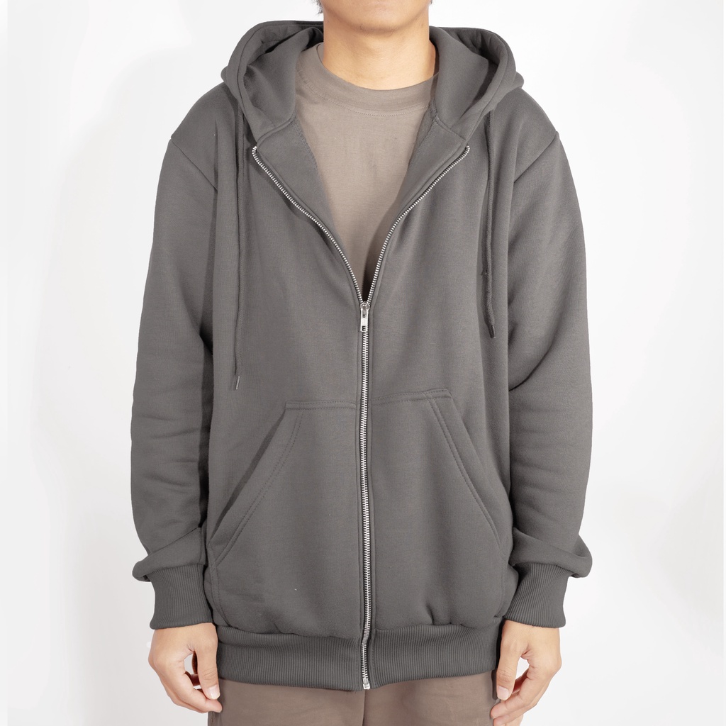 ZIPPER HOODIE DARK GREY