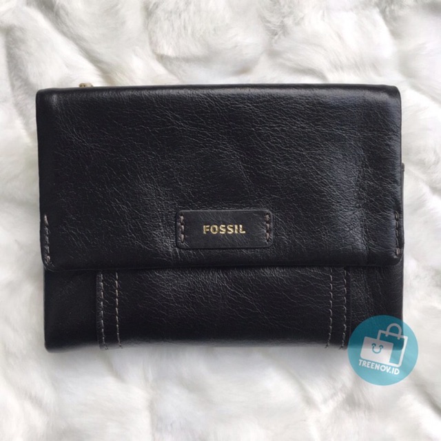 Dompet Fossil / Fossil Ellis Leather Multifunction Wallet - Black