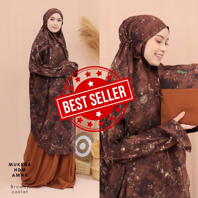 MUKENA HDM SEMI TERUSAN BERLENGAN AMNA ALUSA TERBARU
