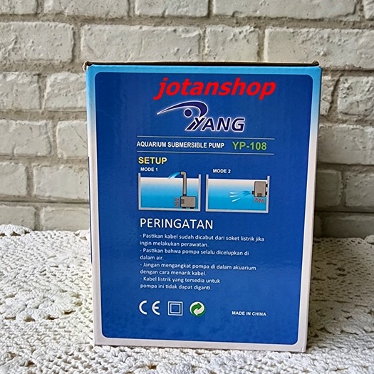 Yang YP 108 YP108 YP-108 Mesin Pompa filter Air Celup Aquarium Aquascape Hidroponik Kolam