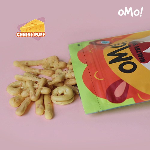 OMO! Puff Cheese – Ukuran Besar 75gram – Snack Sehat Bayi 1 Tahun