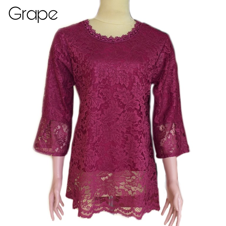 Atasan brukat by Aushia || Atasan Brokat modern || Blus Brokat simple-2