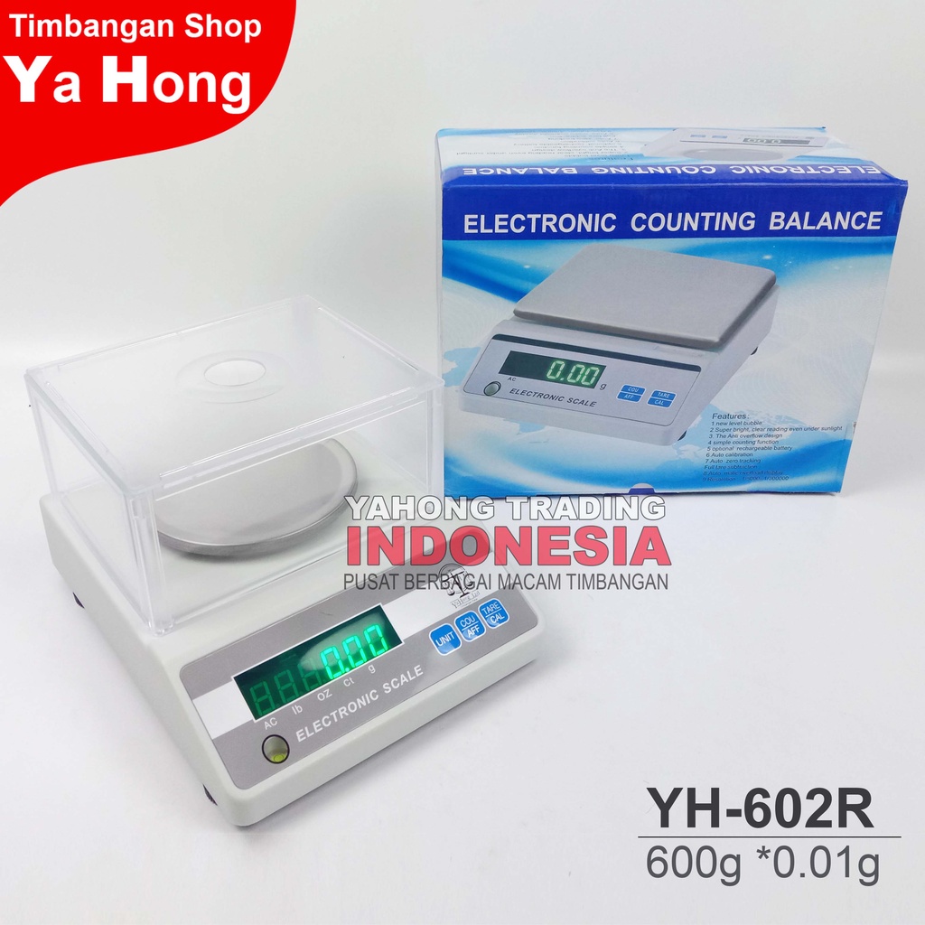 Timbangan Digital 600g Akurasi 0.01g YHG YH-602R Timbangan Emas Obat Bubuk Serbuk