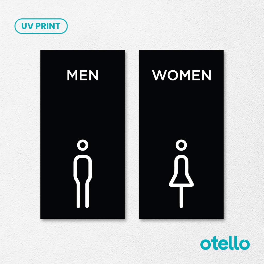 Toilet Sign Akrilik Acrylic Sign Restroom Men Women Pria Wanita WC Umum Modern Sign Board Aklirik Minimalist