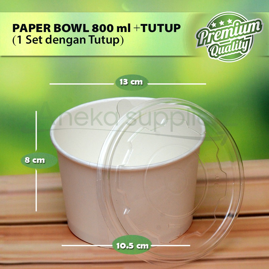 Jual Paper Bowl Tutup Mangkok Kertas Kemasan Mangkuk Kertas Ml Set Indonesia