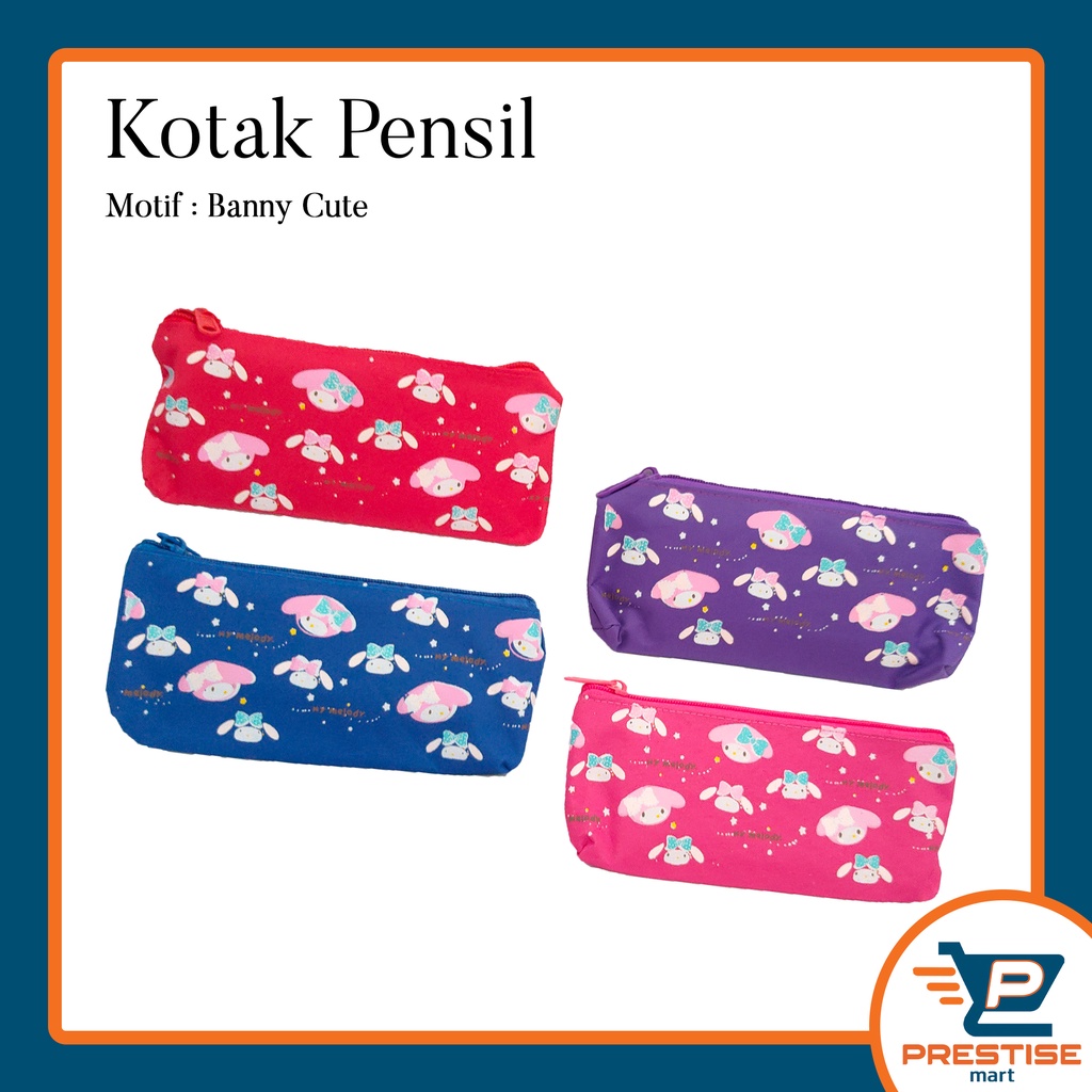 

KOTAK PENSIL MEL0DY - Tempat alat tulis kantor sekolah simple praktis resleting waterproof motif lucu untuk anak