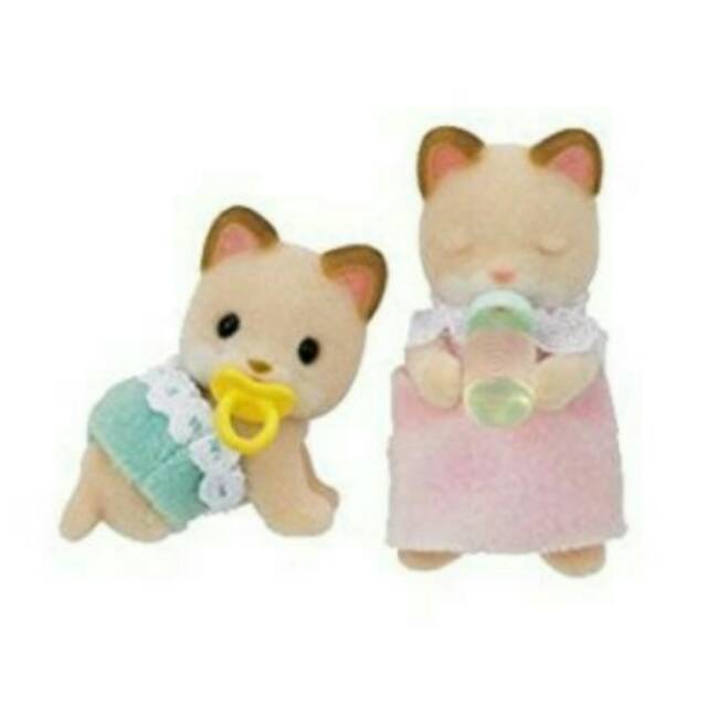 Sylvanian Families Rare - Cream Cat Twins