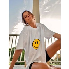 MYSTIQUE.ID-BAJU KAOS EMOJI SMILE T-SHIRT LUCU DAN AESTHETIC