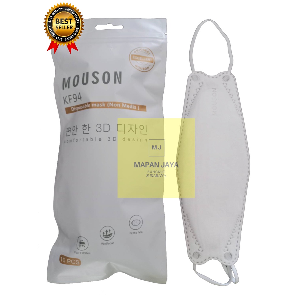 MASKER KOREA KF94 MOUSON PACK ISI 10 PCS / MASKER MOUSON KF94 4PLY