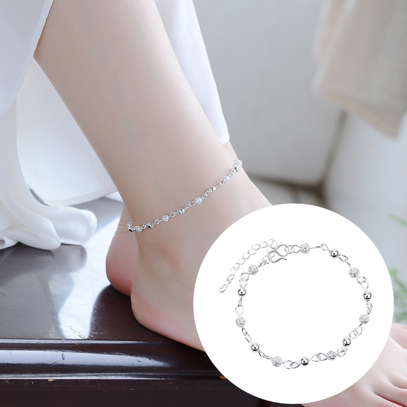 Gelang Kaki Sterling Silver 925 Gaya Korea Untuk Wanita Aksesoris Fashion