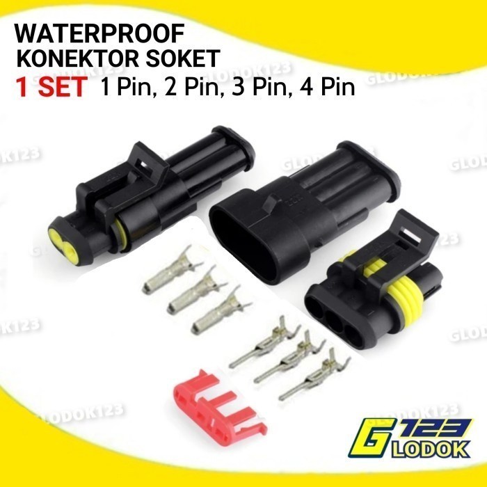 Soket Konektor Kabel Anti Air Socket Waterproof 1P, 2P, 3P, 4P