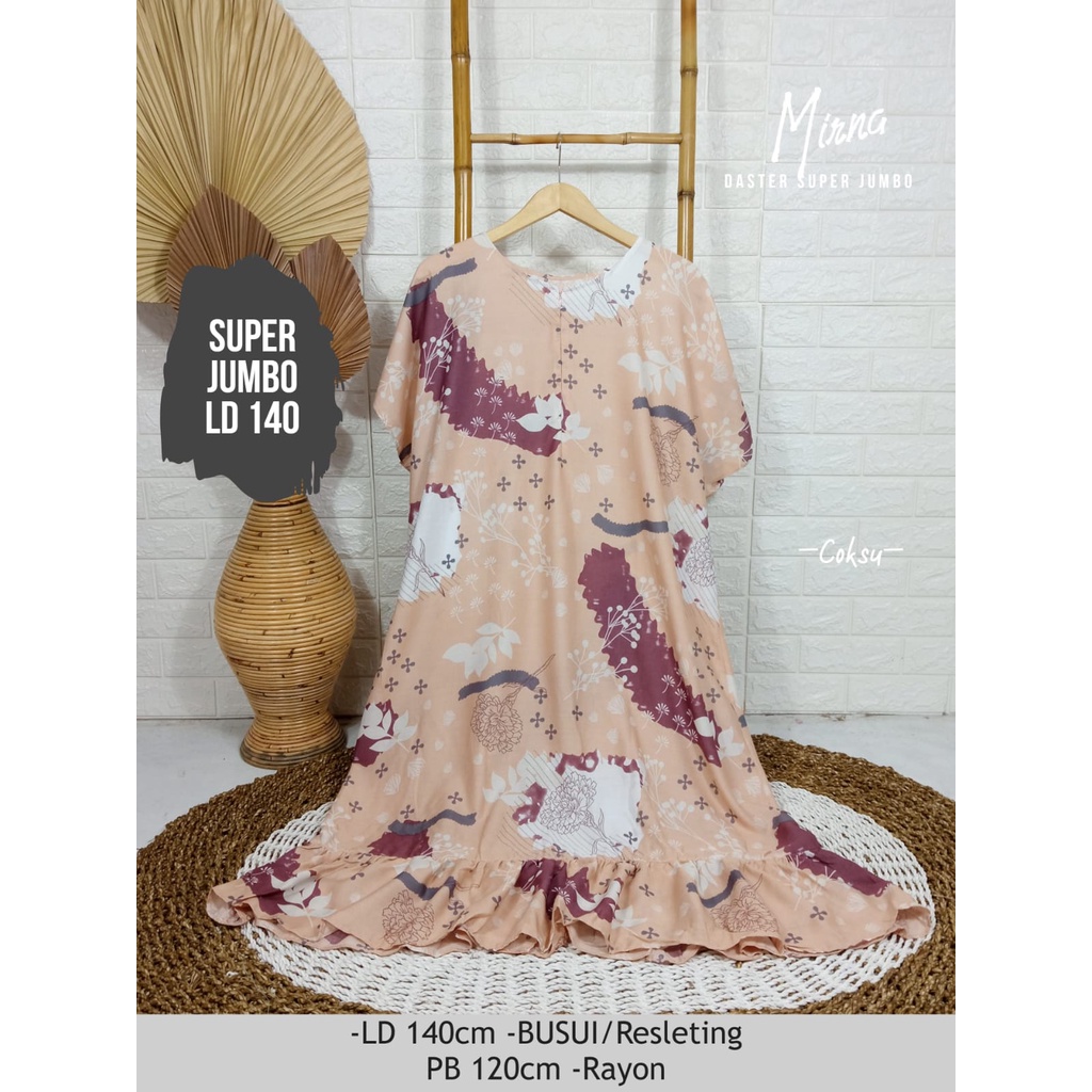 LD 140cm Daster Super Jumbo (42 Motif) (Part 2) dan  Daster Kaftan Viral LD 150cm Ruffle Big Size-Mirna Coksu
