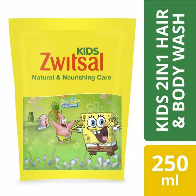 ZWITSAL KIDS 2IN1 GREEN NATURAL &amp; NOURISH / SABUN MANDI