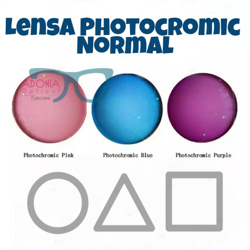 ADONIA OPTICAL LENSA PHOTOCROMIC BLUE PINK PURPLE NORMAL