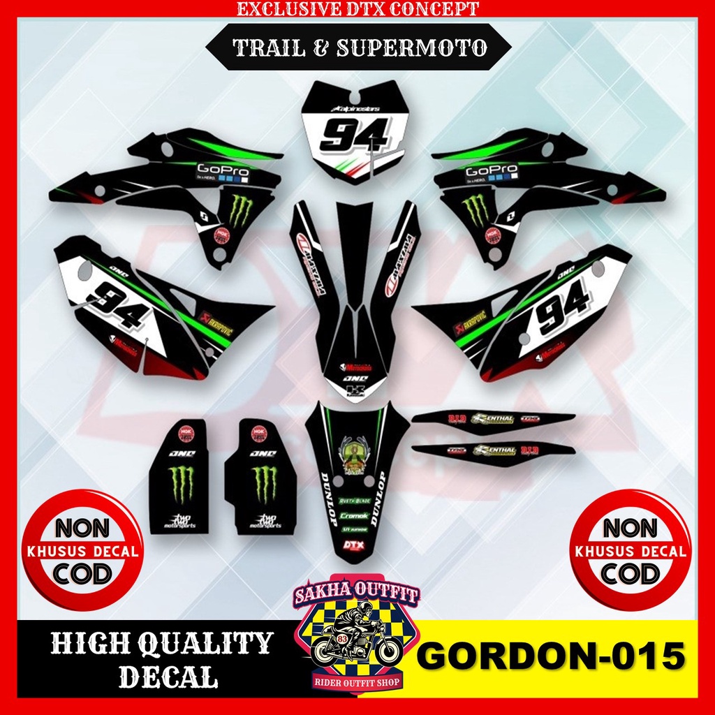Decal klx gordon decal gordon decal klx gordon full body decal body gordon stiker motor stiker varia