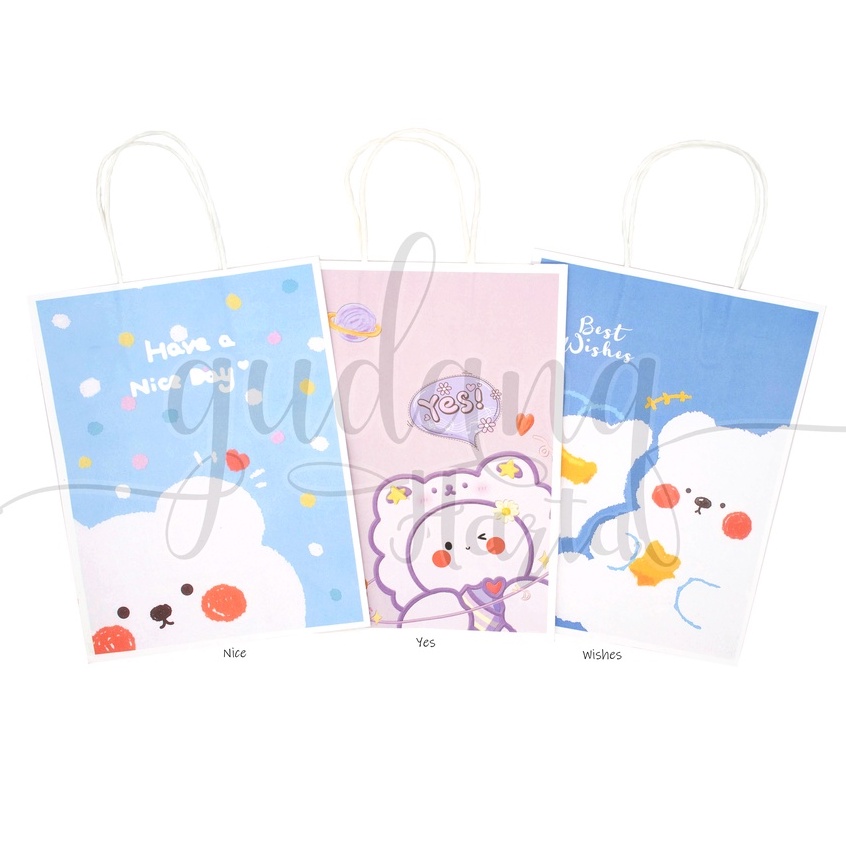 

Paper Bag Fluffy White Bear Tas Bungkus Kado Beruang Putih Goodie Bag GH 507004