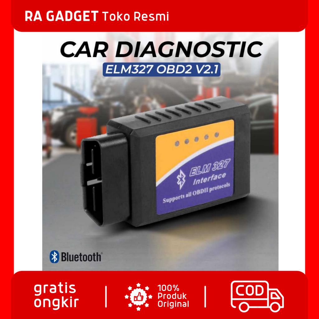 Diagmall Car Diagnostic ELM327 Bluetooth OBD2 V2.1 Test Tool / Alat Scanner Mobil Motor Universal In