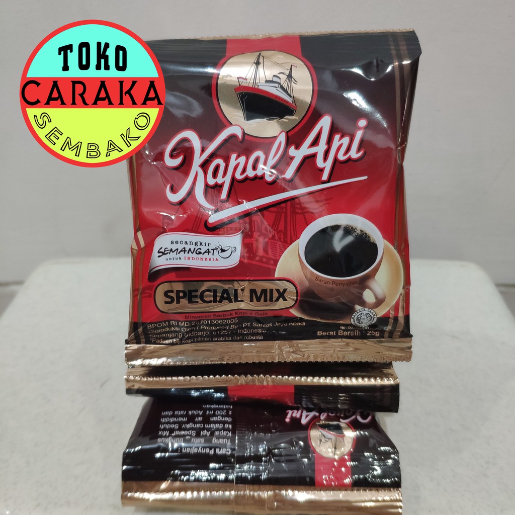 

Kopi Sachet Bubuk Kapal Api Spesial Mix - 1 renceng isi 10 x 25g