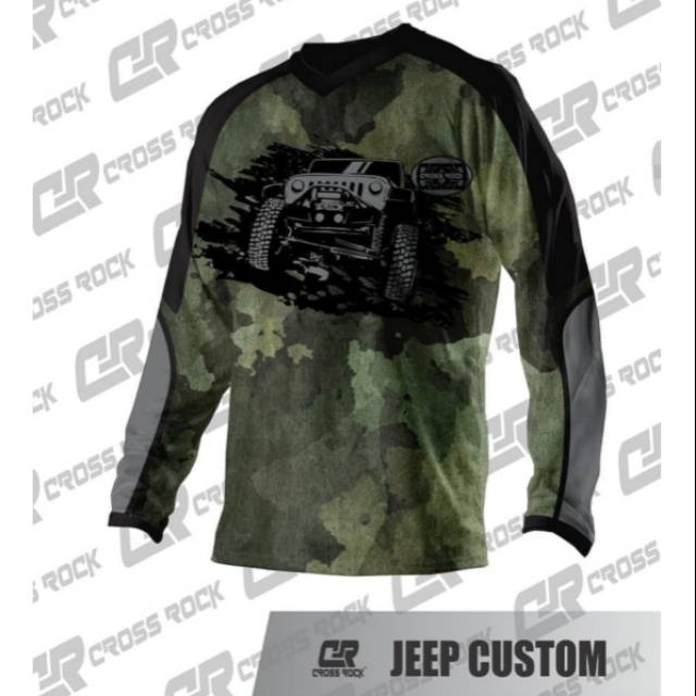 Jersey Motor Trail Cross Rock Baju Kaos Offroad Pakaian Olahraga Pria Sablon Printing