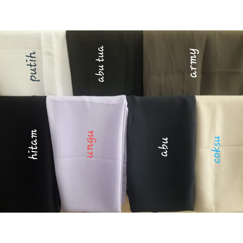 Kerudung polos 120 x 120 bahan ceruti
