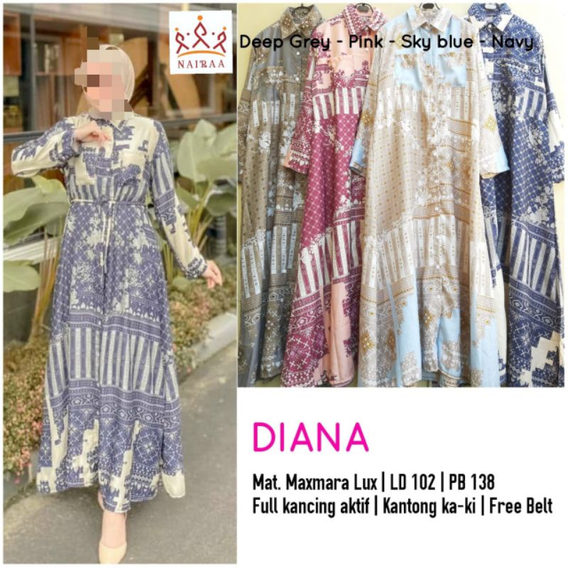 Diana Dress Yulia Dress Gamis Muslimah Nairaa Fashion