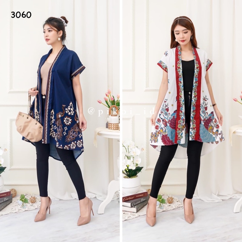 YZ5 Cardigan panjang batik wanita / cardigan batik cewek / outer batik kantor / outer hijab murah /