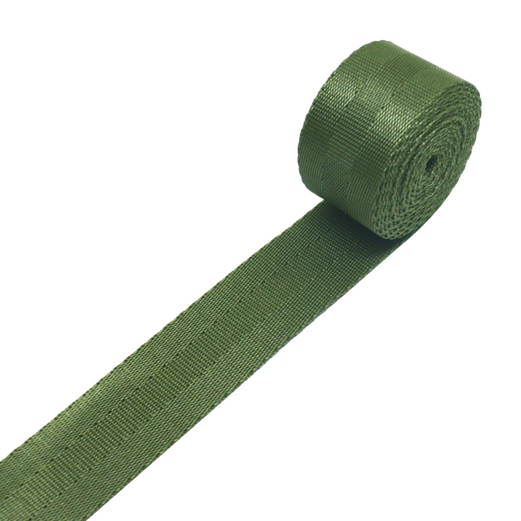 Tali Webbing Glossy 2.5 Cm Warna Army - Aksesoris Tali Tas Seatbelt Strap Tas - 1 Meter