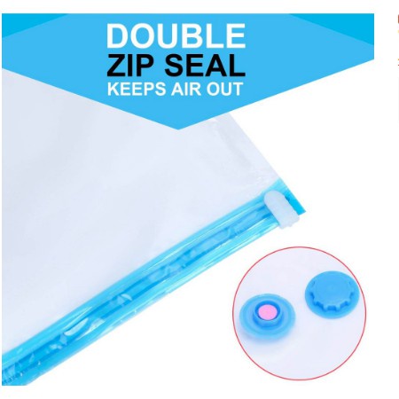 (CLASHOP)Vacuum Bag Pakaian Plastik Vacum Bag Plastic Travel Vakum Baju Pakaian Laundry Bag Storage Keranjang Pakaian