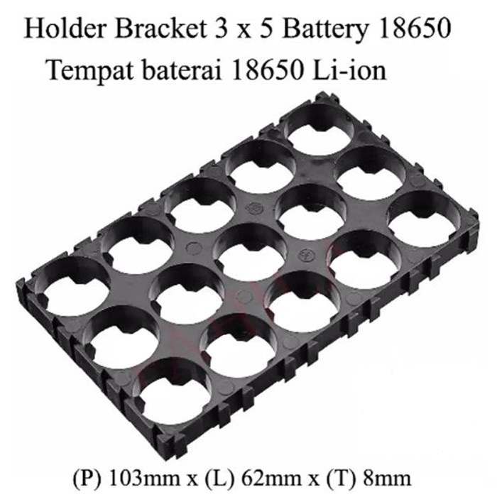 HOLDER BRACKET BRAKET SAMBUNGAN BATERAI BATRE 18650 3x5 TEMPAT BATERE