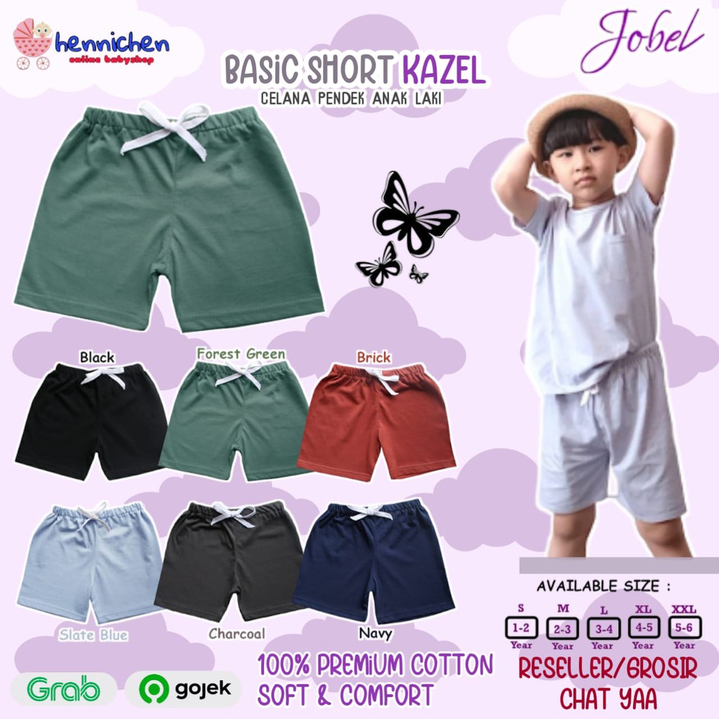 JOBEL BASIC SHORT BASIC EDITION Celana pendek anak celana anak laki-laki / unisex 1-6 Tahun