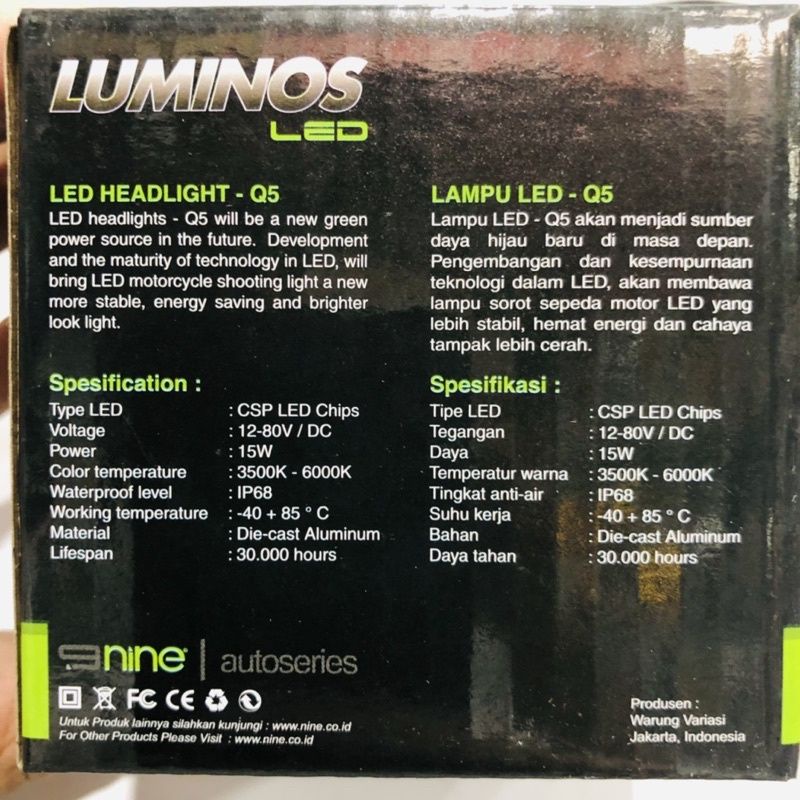 LAMPU TEMBAK SOROT LUMINOS Q5 MINI SHOOTING LIGHT IP68 SUPER TERANG