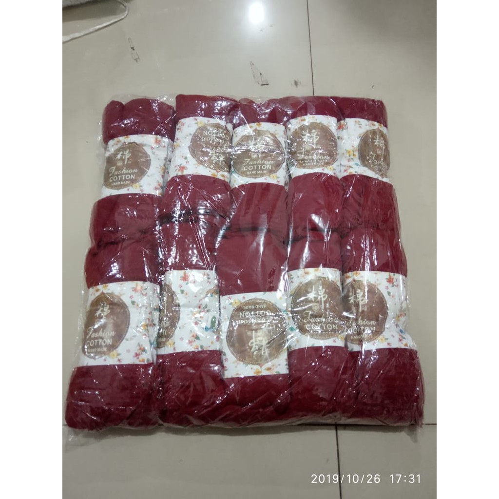 (COD) Hijab Pashmina Jilbab Bahan Katun  Arabian Shawl Cotton Import Quality Wide-C7 MAROON