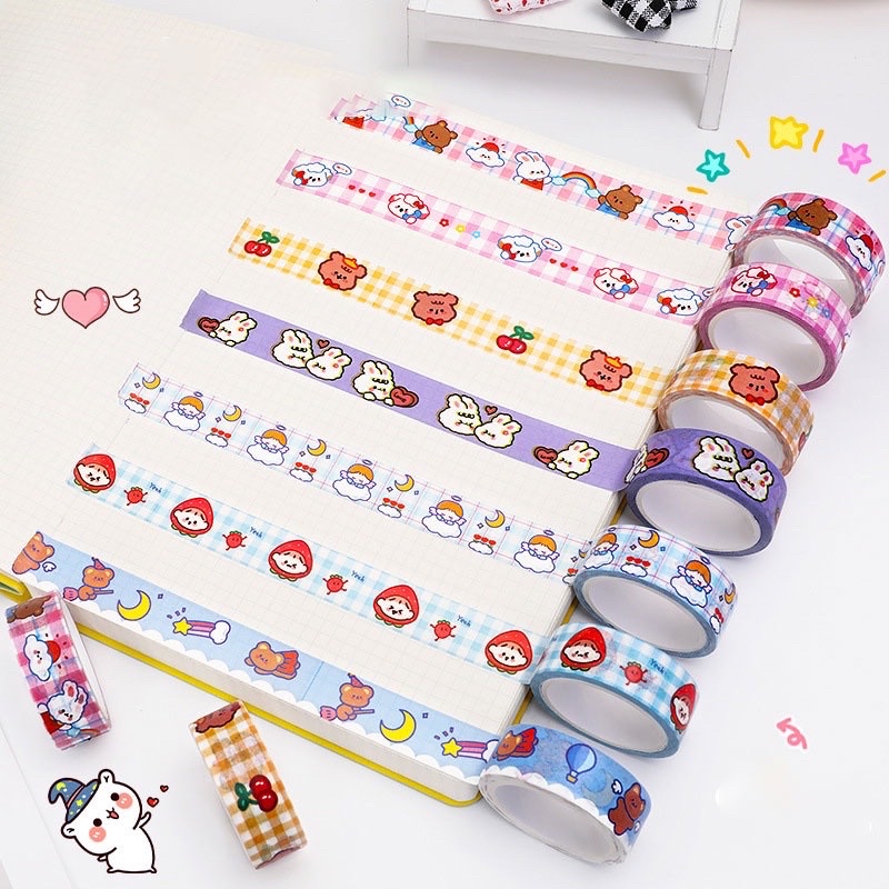 

[BISA COD] Washi Tape Decor Masking Tape Jurnal Scrapbook Dekorasi DIY - VER. 1