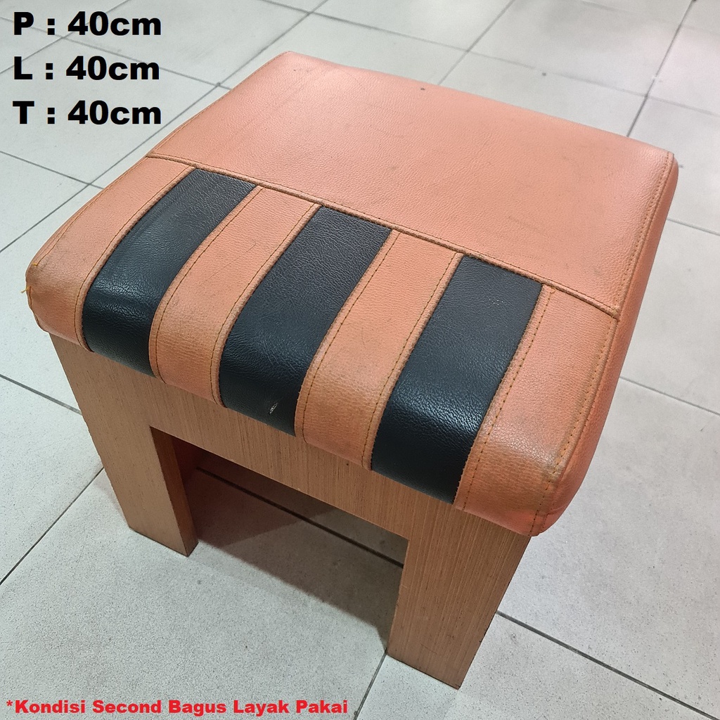 Kursi Kayu Kotak Persegi Busa Model Piano 40cm