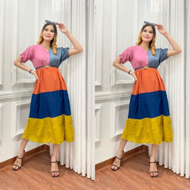 BEST SELLER Daster andin rainbow pelangi susun chnel arabian