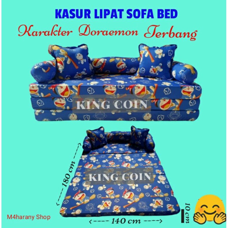 Kasur Karakter Doraemon Lipat Busa Sofa Bed Minimalis