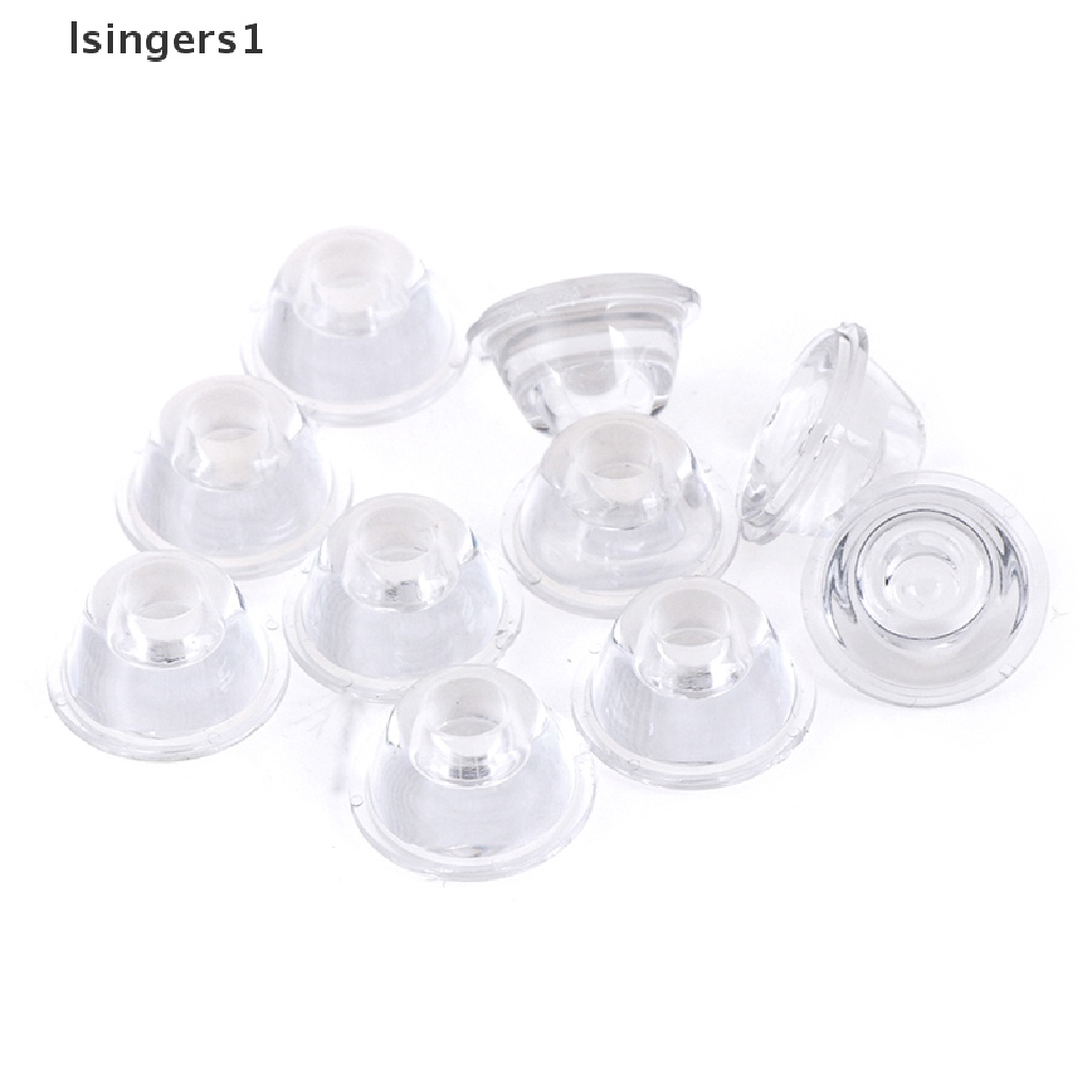 (lsingers1) 10pcs Lensa Kaca Optik led Ukuran 20mm 10 / 30 / 60 / 90 / 120 Derajat