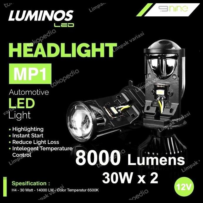 Led Luminos Mini Projector H4 Motor Dan Mobil Super Terang