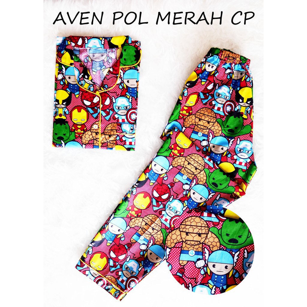 CP AVEN POL RED CELANA PANJANG BAJU TIDUR WANITA PIYAMA GROSIR TANAH ABANG