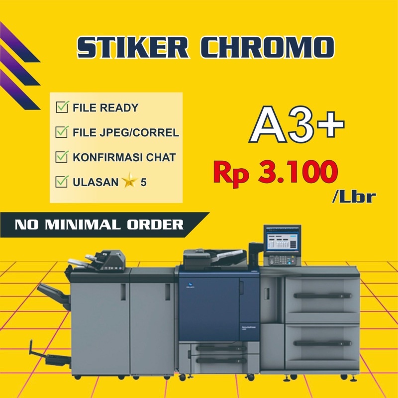 Jual Cetak Sticker A3 Chromo Kolom 2 Custom Label Packaging Kemasan Makanan Minuman Tahan Lama 0569