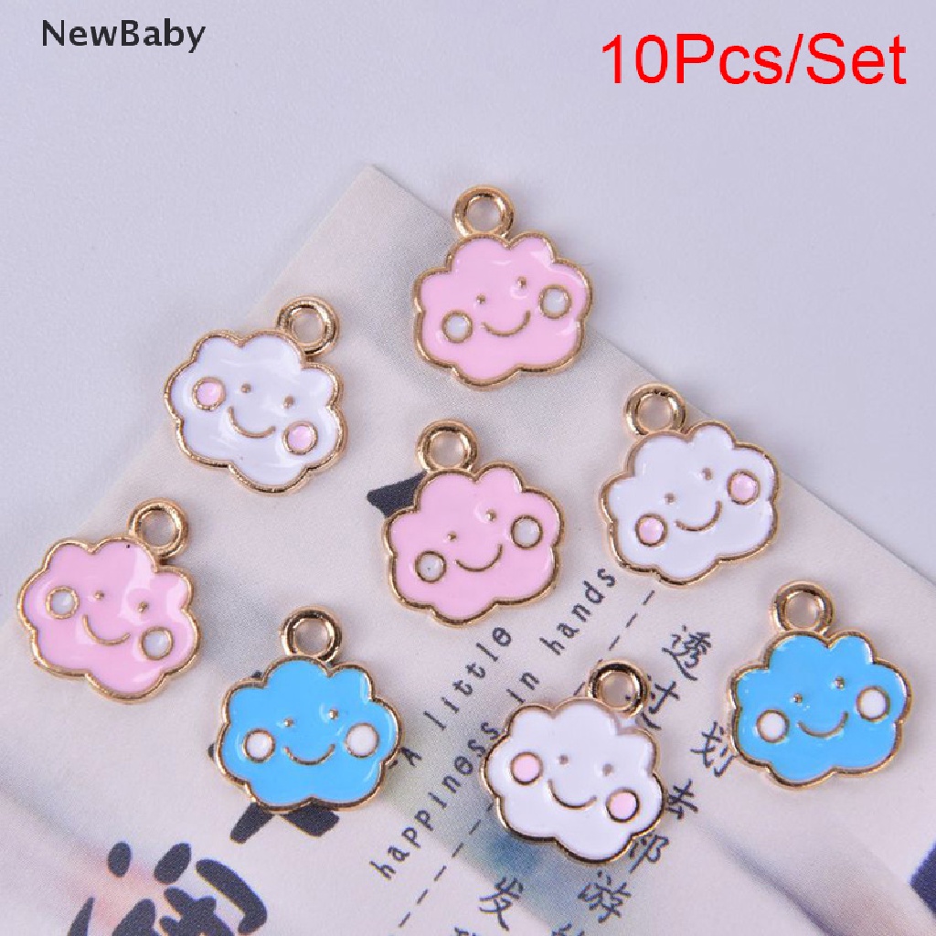 NewBaby 10pcs/Set Enamel Alloy Cloud Charms Pendant Jewelry Findings DIY Making Craft ID