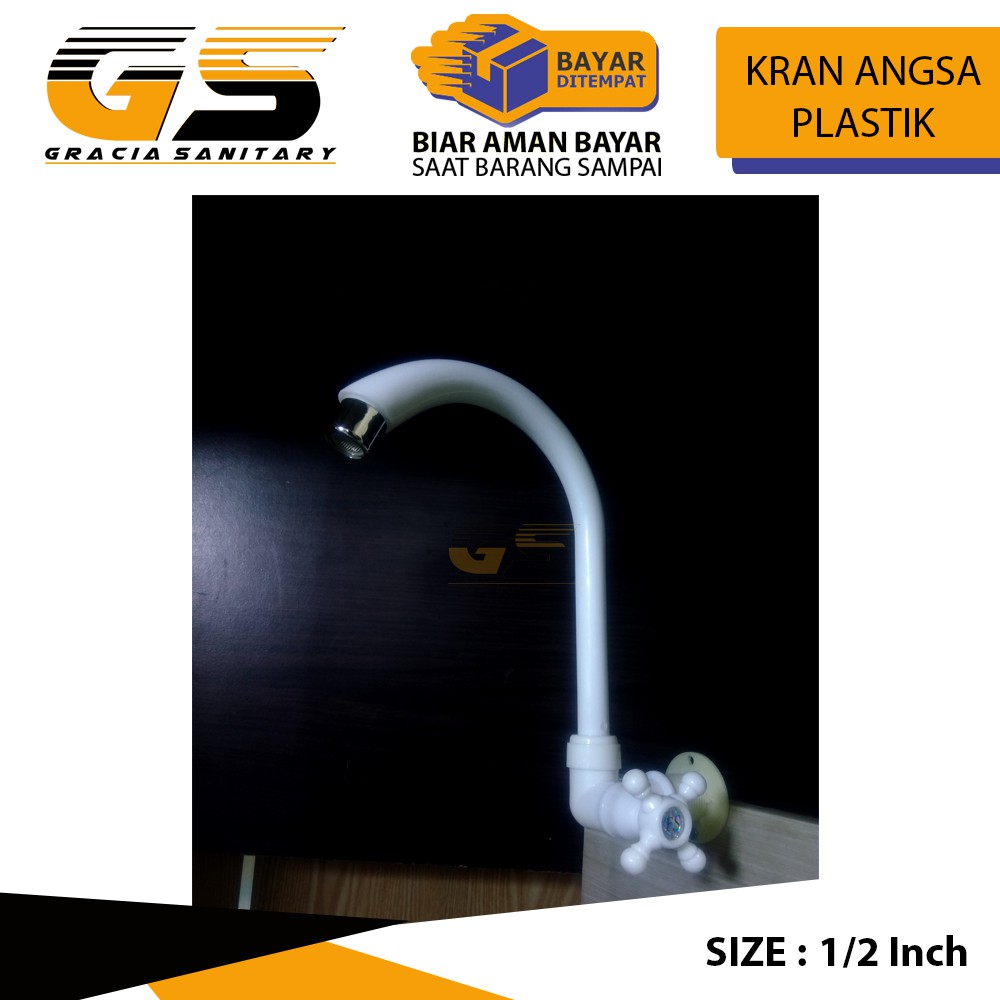 Kran Angsa Wastafel Model Plastik PVC Anti Pecah Kran Cuci Piring